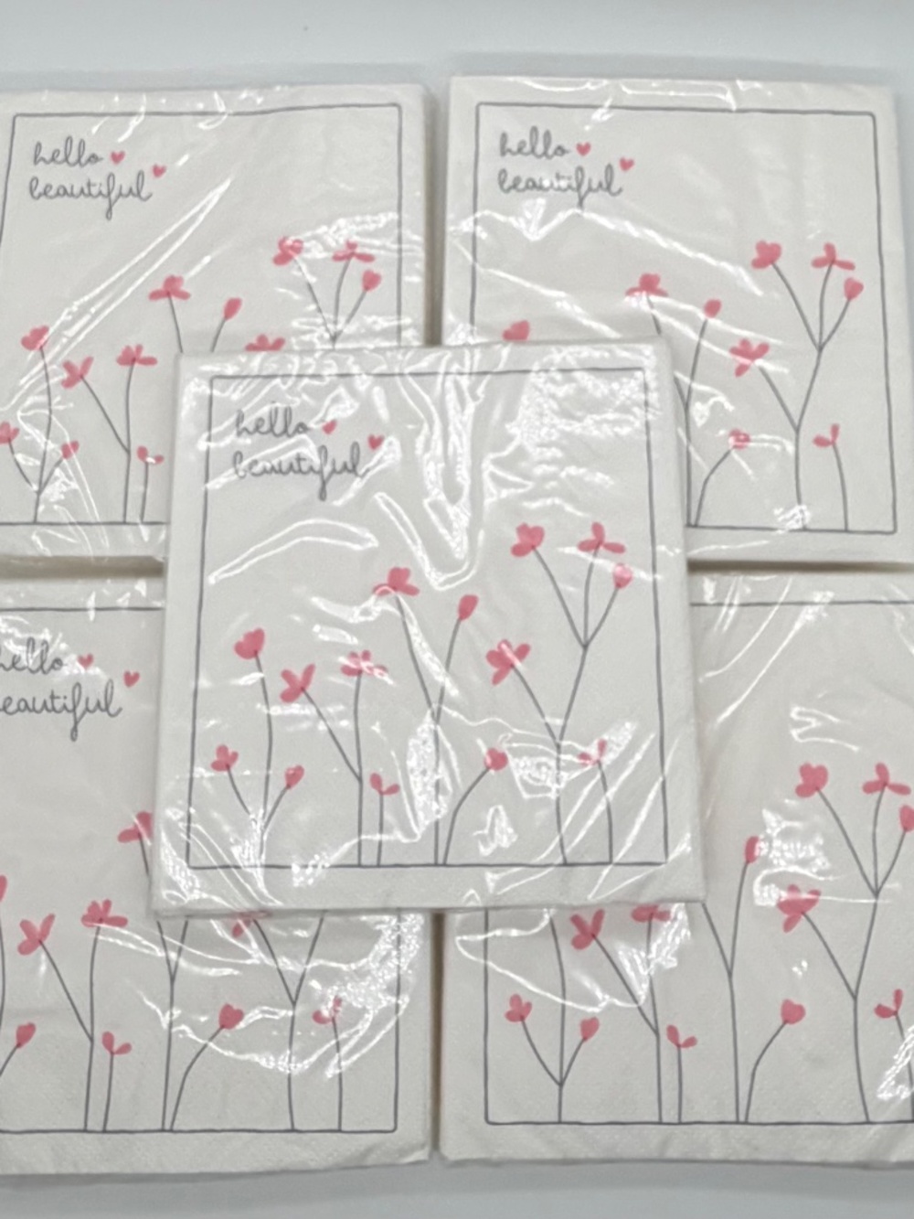 Lot of 5 Santa Barbara Design Studio Hello Beautiful Cocktail Napkins 100 Count